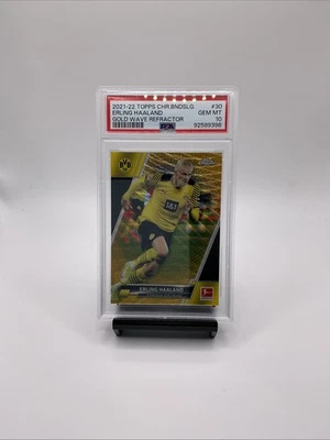 2021-22 TOPPS Cromo Bundesliga ERLING HAALAND Gold Wave/50 PSA 10 Foto 1 de 2