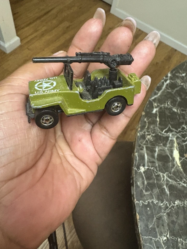 ¡Jeep pistolero del ejército de Estados Unidos Hot Wheels 1970 de colección con cañón de pistola!  Foto 1 de 4