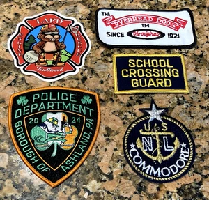 Patch Lot Irish Ashland Police Overhead Door Crossing Guard USN Commodore LAFD S - Bild 1 von 4