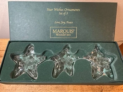 Juego de 3 adornos Marquis Waterford Star Wishes, adornos de amor, alegría y paz Foto 1 de 4