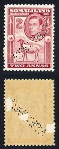 Protectorado Somalilandia SG107 KGVI 2a Granate Perf Espécimen REPARADO M/M - Imagen 1 de 1