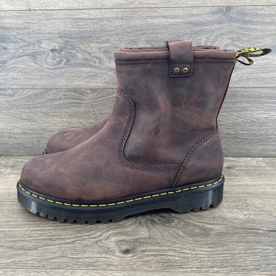 Botas Chelsea Dr Martens Anistone Lo Para Hombre Talla 13 EE. UU. L Cuero Marrón Pull On Foto 1 de 4