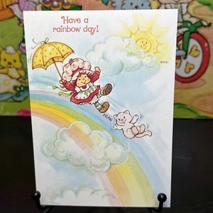 Very HTF Rare Vintage Strawberry Shortcake Postcard Card With Rainbow 1983 - Picture 1 of 10
