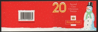 GB ER2 1990 LX1 Christmas Snowman Red Stamp Booklet Mint MNH — 第 1/2 张图片