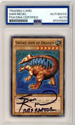 PSA Sam Riegel Sword Arm of Dragon LCJW-EN146 Yugioh Legendary Collection 4 - Image 1 of 2