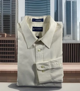 Stafford Essentials Dress Shirt Men’s 17-17.5 34-35 Off White Long Sleeve - Picture 1 of 9