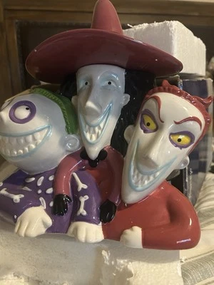WESTLAND Disney Nightmare Before Christmas Lock & Shock & Barrel Cookie Jar F/S - Image 1 of 4
