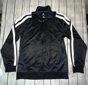 Adidas, schwarz mit 3 Streifen, Logo, Full Zip Langarm, Unisex Jacke. MEDIUM - Bild 1 von 8