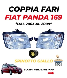 COPPIA FARI PROIETTORI FANALI ANT SX DX FIAT PANDA 2003 2009 SPINOTTO GIALLO - Foto 1 di 5