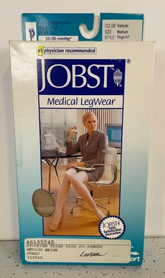 Jobst Medical Compression Thigh High Stockings 20-30 MmHg Natural Size Medium - Image 1 of 4
