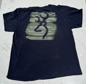 Men's Browning T-Shirt Black Spell-Out XL Range Active 2A Pump Action Defend - Picture 1 of 13
