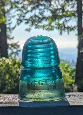 H.G. Co. Hemingray Beehive Blue Glass Insulator  - Image 1 of 4