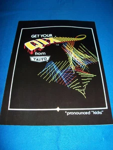 QIX Video Arcade Game TAITO 4 Sided Sales Flyer LARGE Magazine Insert Brochure - Picture 1 of 5