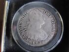 1798 SPAIN SILVER COIN CAROLUS IIII CHARLES HISPAN ET IND REX M 8 R F M ANTIQUE