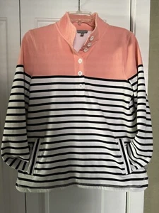 Talbots Activewear Shirt Sweatshirt Women’s Size Medium Half Button Lightweight - Picture 1 of 10