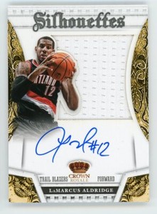 LaMarcus Aldridge 2013-14 Panini Crown Royale Silhouettes GU Jersey Auto #17/35