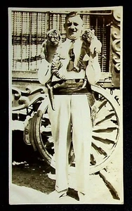 Foto de circo original vintage de colección de Franz Woska de entrenador de animales tigres década de 1930 - Imagen 1 de 1