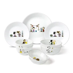 CORELLE x Peanuts Edition Snoopy The Home Couple 9P Set Dinnerware Plate Bowl - Picture 1 of 4