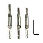 3-Pieces Centre Drill Bits Set Self Centering Hinge Hole Drilling Hex Shank