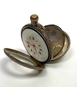 Vintage Sterling Silver Pocket Watch Not Working - Picture 1 of 14