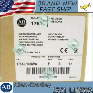 Factory Sealed Allen-Bradley 1761-L10BWA MicroLogix 1000 10 Point Controller AB - Picture 1 of 7