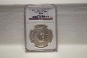 2006-P Ben Franklin Founding Father Commem Silver- MS-70 Unc. NGC - Picture 1 of 5