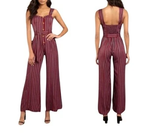 Mono Free People City Niña Rayas Rojo y Azul Pierna Ancha Botón Delantero Talla 2 - Imagen 1 de 14