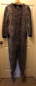 Nick and Nora Sleepwear Cat Footed Pajamas Animal Leopard Print Size S Costume - Picture 1 of 6