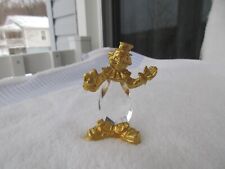 GOLDPLATED METAL [ 3" CLOWN FIGURINE ] WITH A LOVELY CRYSTAL IN THE CENTER!!!