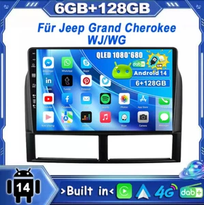 Für Jeep Grand Cherokee WJ/WG Autoradio GPS Android 14 Navi CarPlay DAB+QLED AHD - Bild 1 von 18