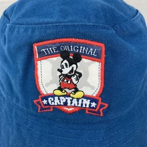 Captain Mickey Mouse Sun Bucket Hat Blue Red Baby Child 18/24 Months Embroidered - Picture 1 of 9