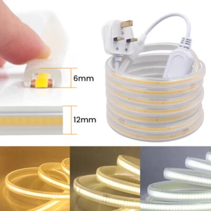 220v COB LED Strip Lights High Density Flexible Tape Outdoor 3000K 4000K 6000K - Picture 1 of 14