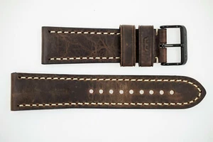 GLYCINE New Brown Watch Strap 24mm 24/22 with Buckle (SO462) - Picture 1 of 2