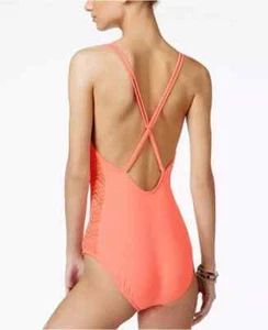 Hula Honey Illusion Crochet Criss Cross One Piece Swimsuit Size S - Picture 1 of 2