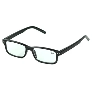 Lesebrille klare Gläser rechteckig Lesegerät Unisex Nerd Power Stärke 200 - Bild 1 von 9
