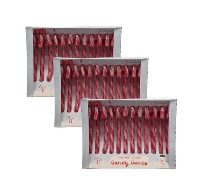 Peppermint Candy Canes 3 x 144g Boxes 12 Canes Each Individually Wrapped - Image 1 of 4