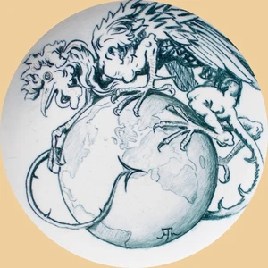 Hans Thoma Waechtersbacher Keramik Fabelwesen Teller sign Entwurf Keramik 1885 - Picture 1 of 6