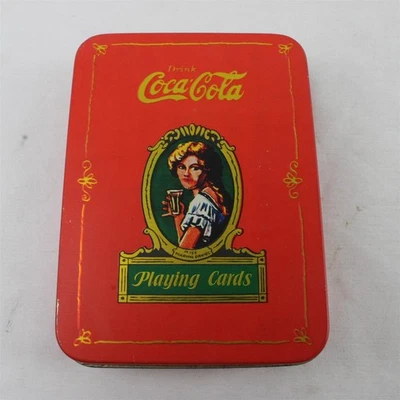 Vintage 1980 Coca-Cola Playing Cards MSR Imports Tin Box Collectible Deck - Image 1 of 4