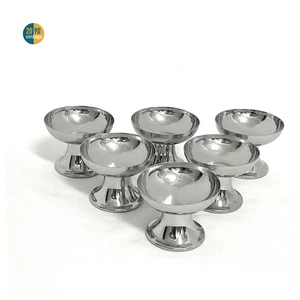 Coppe coppette gelato macedonia vintage in acciaio inox set da 6 argento anni 70 - Foto 1 di 13