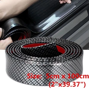 2024 Carbon Fiber Car Trim Strip Bumper Trunk Lid Door Sill Protector Stickers - Picture 1 of 8