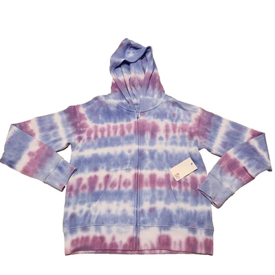 SO Niñas XL 14 16 Cremallera Sudadera con Capucha Tie Dye Púrpura Azul Nuevo con Etiquetas Kohl’s Cremallera Completa Algodón Suave Foto 1 de 4