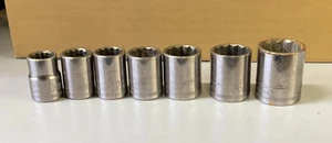 Seven Craftsman Shallow Metric sockets 3/8” drive 12 points G series. - Bild 1 von 1