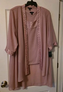 Le Bos Womens 3 Piece Elegant Suit Pant Set *20W* Rose Gold NWT - Picture 1 of 7