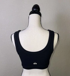 ALO wellness bra black ribbed padded Size M - Picture 1 of 7