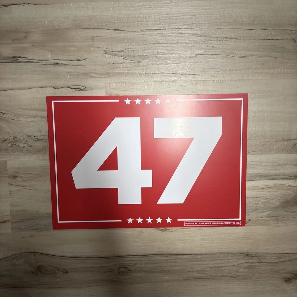 RARO Cartaz Oficial 47 Donald Trump 2025 Inauguração Rally - Imagem 1 de 1