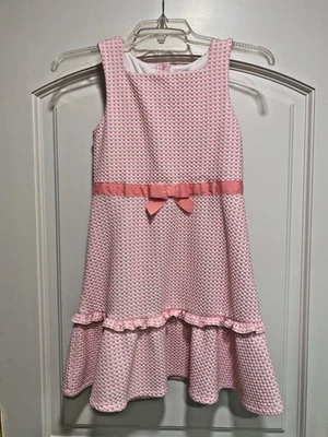 Janie & Jack Vestido Niñas Talla 10 Rosa y Blanco Estampado Gingham Foto 1 de 4