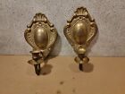 Vintage Brass Wall Scones, Set Of 2 Candle Stick Holders Made in India