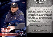 Kevin Boles Signed 2019 Choice Binghamton Rumble Ponies RC Card Auto AU