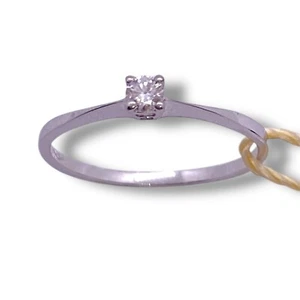 Solitär Ring in Weißgold mit Diamant ct. 0,08 - Bild 1 von 8