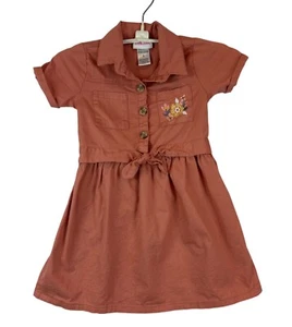 Little Lass Button-Up Dress Girls Size 5 Embroidered Floral - Picture 1 of 7